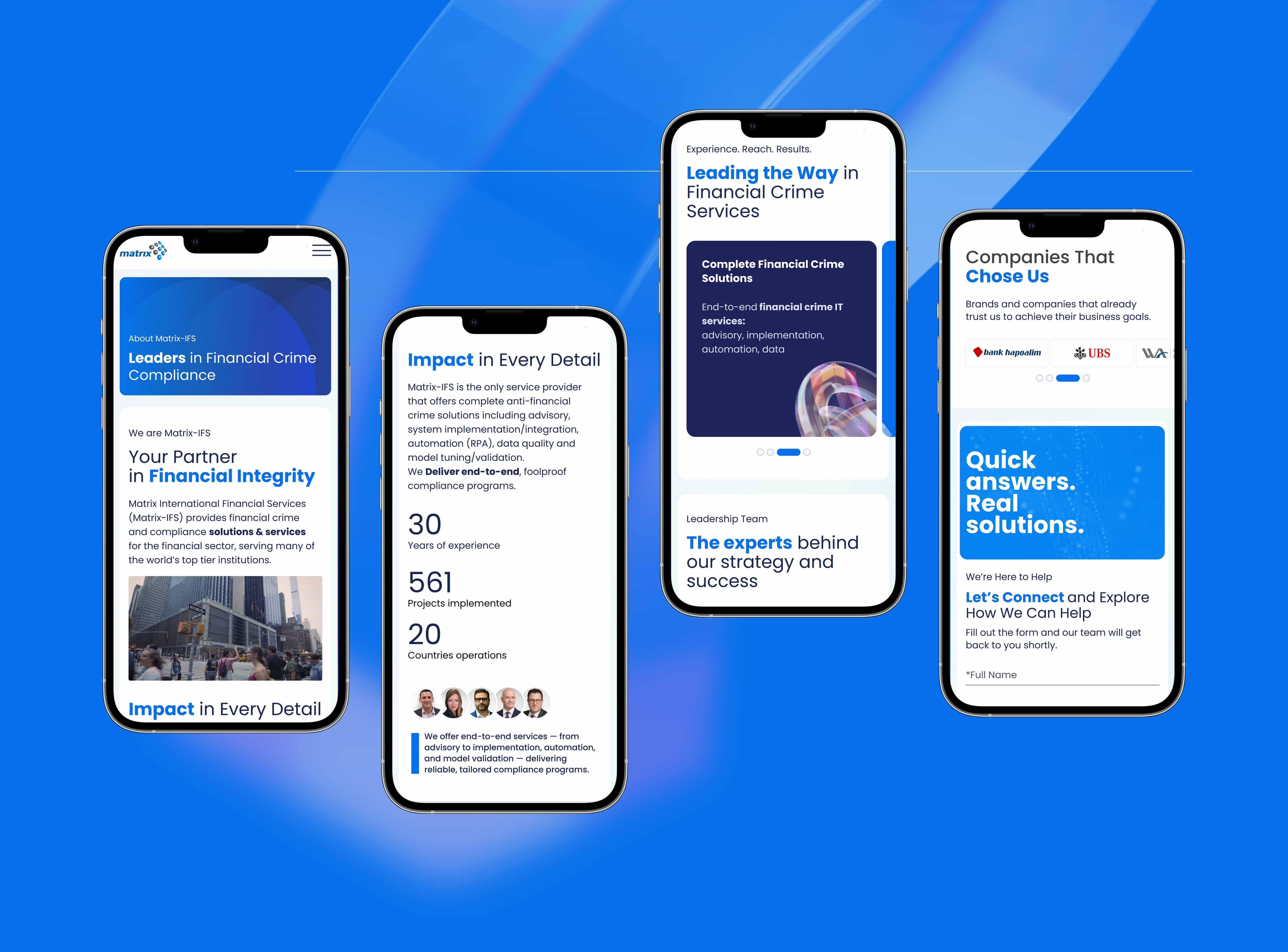 IFS mobile interface screens