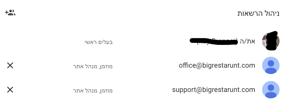 ניהול הרשאות בgoogle my business