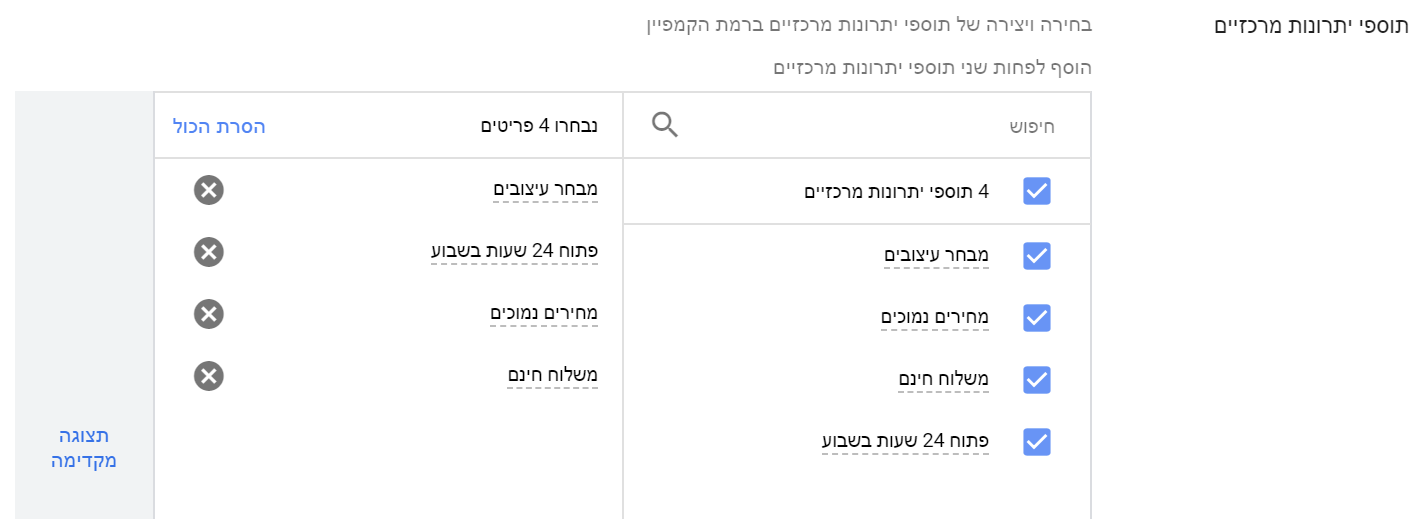 תוספי הסבר בGoogle Ads